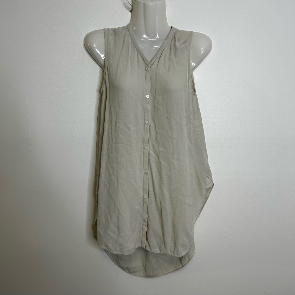 ◾️Eileen Fisher Petite Sleeveless Button 100% Silk Blouse